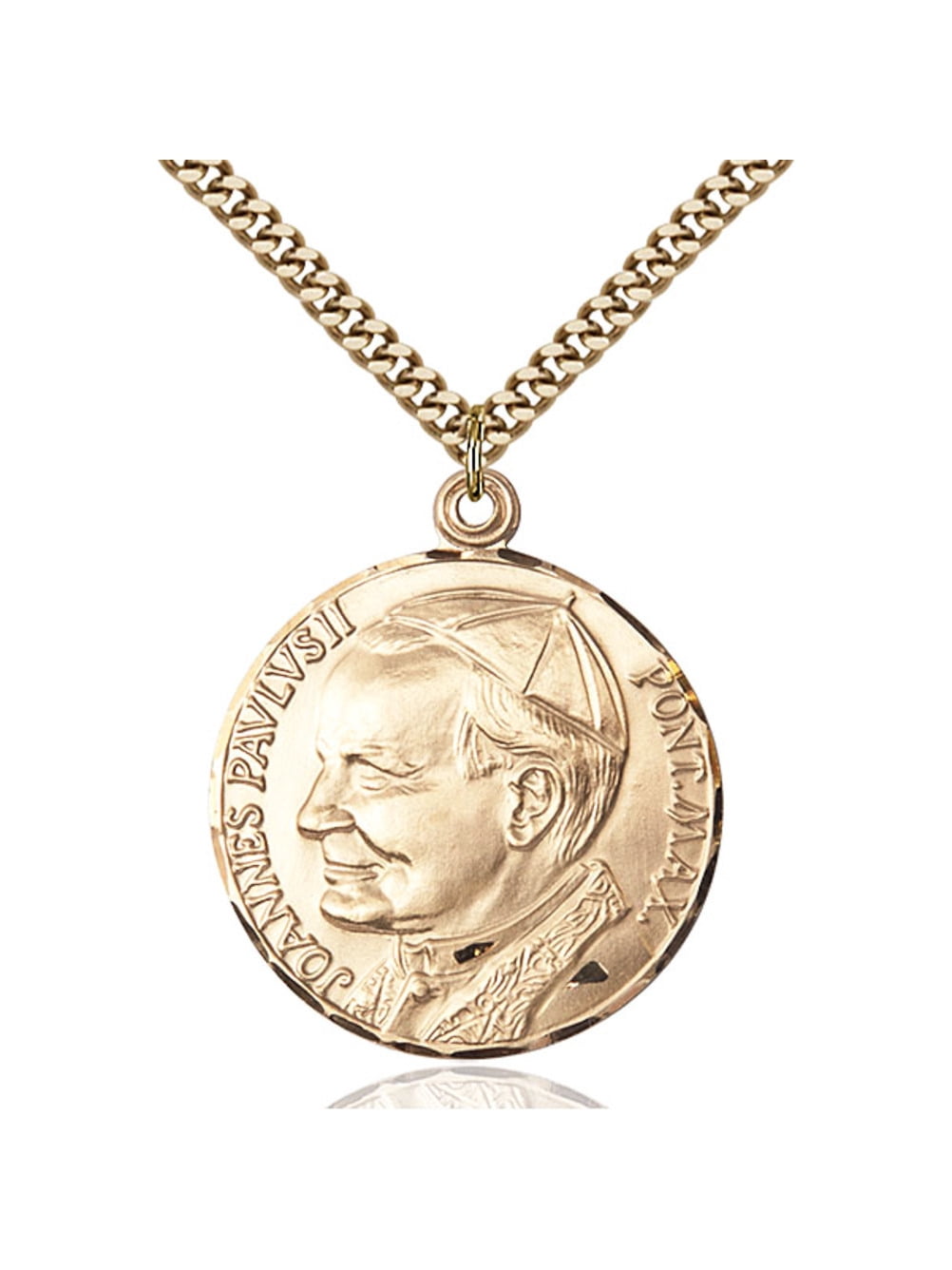 Gold Filled St. John Paul II Pendant 1 1/4 x 1 1/8 inches with Heavy ...