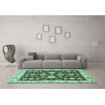 thumbnail image 3 of Ahgly Company Indoor Rectangle Oriental Turquoise Blue Traditional Area Rugs, 2' x 5', 3 of 4