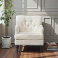 thumbnail image 2 of Tcbosik Upholstered Accent Chair, Mid Century Modern Living Room Chair, Comfy Reading Chair, Armchair for Home Office, Easy Assembly, Beige, 2 of 7