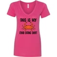 thumbnail image 3 of Inktastic This is My Crab Eating Shirt Women's V-Neck T-Shirt, 3 of 5