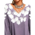 thumbnail image 3 of FASHIONWT Women Cute Long Sleeve V-Neck Floral Babydoll Dress, 3 of 4