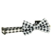 Vibrant Life Gingham 3D Bow Tie Dog Collar, Size Small