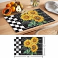 thumbnail image 6 of Yellow Sunflower Placemats Set of 8 Black White Plaid Watercolor Floral Place Mats Indoor Wipeable Table Mats Washable Cloth Dining Table Placemats for Kitchen Holiday Party Home Decor 13x19 Inch, 6 of 9