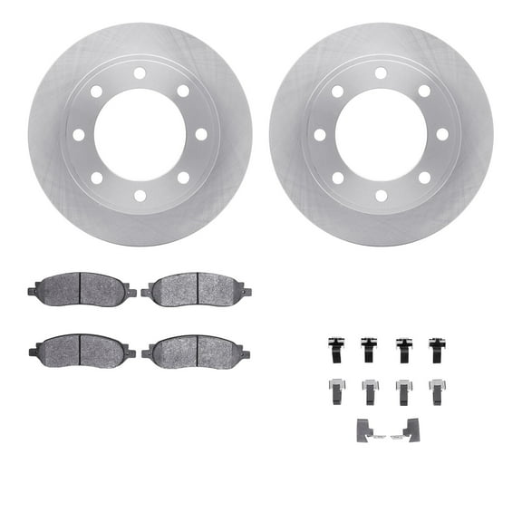 Dynamic Friction Company Rear Brake Rotors with Ultimate Duty Performance Brake Pads includes Hardware 6412-54246