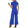 thumbnail image 3 of INSPIRE CHIC Women's Jumpsuit Short Sleeve Crewneck Mesh Sheer Casual Wide Leg Jumpsuits XL Royal Blue, 3 of 6