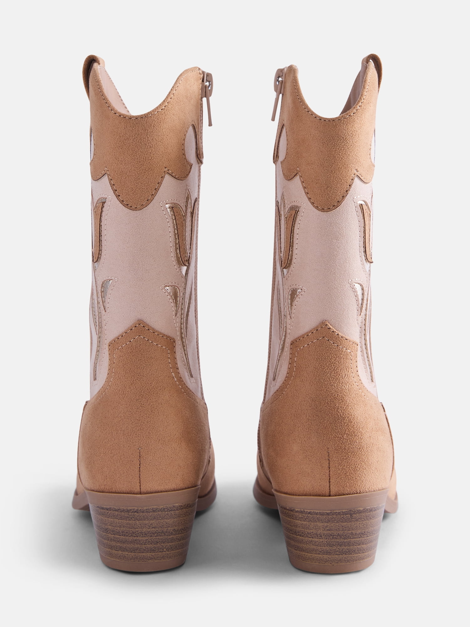 Wonder Nation Toddler, Little, & Big Girls Tulip Flower Cutout Western Boots