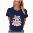thumbnail image 5 of TOWED22 Halloween Shirts for Women Bow Ghost Shirt Cute Spooky Tshirt Fall Flower Graphic Tees Short Sleeve Casual Tops(Navy,S), 5 of 8