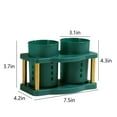 thumbnail image 3 of Removable Kitchen Utensil Holder with Drainer | Detachable Cutlery Organizer for Spoons Spatulas Forks | Countertop Utensil Box for Kitchen Office Bathroom | Black or Green, 3 of 7