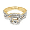 thumbnail image 3 of AFFY 14K Solid Yellow Gold Princess & Round Lab Created Moissanite Diamond Halo Bridal Set Ring-8.5, 3 of 8
