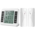 thumbnail image 2 of Termómetro digital inalámbrico para refrigerador, versión mejorada del sensor digital del termómetro congelado, con alarma de sonido de sensor de 2 piezas y temperatura interior/exterior, 2 of 5