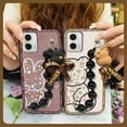 thumbnail image 5 of LYM-Phone Case For MOTO G 5G 2023, Waterproof Dirt-resistant Bear bracelet Black pearl pendant Back Cover Cartoon Skin-friendly feel protective case cute silicone soft case Simplicity, 5 of 9