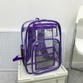 thumbnail image 4 of TopLLC Clear Backpack, Heavy Duty PVC Transparent Backpacks with Padded Straps, Multiple Pockets See Through Schoolbag Stadium Approved Large Capacity Plastic Bookbag for School Work Travel Security, 4 of 8