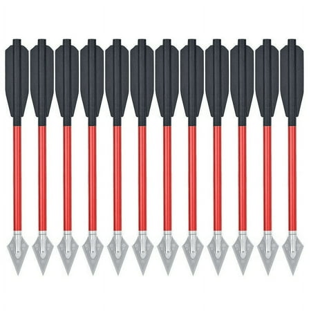 12Pcs 6.5 Inch Aluminium Crossbow Bolts Arrows with Hunting Tip Aluminium Arrows