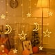 thumbnail image 1 of Xihbxyly Lámpara de Cortina de Estrellas, Diseño de Luz Led Multicolor, Luz Blanca Cálida, Decoración Solar para Exteriores E Interiores, Perfecta para Fiestas, Bodas, Navidad, 350 Cm de Largo., 1 of 7