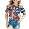 thumbnail image 2 of Bysome T Shirts For Boys Girls Toddler Shirts For Teen Kids Short Sleeve Independence Day Prints T Shirt Child Tops Navy 4-5 Years, 2 of 4