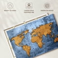 thumbnail image 6 of Elephant Stock Azure World Map Wall Art - Horizontal Canvas Wall Art - Living Room Wall Decor - Map Canvas - Blue And Gold Decor - 45" x 30", 6 of 8