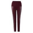 thumbnail image 2 of GJSYRH Women's High Waist Leather Leggings with Contrast Zipper Detail and Stylish Design for a Modern Fashion, 2 of 8