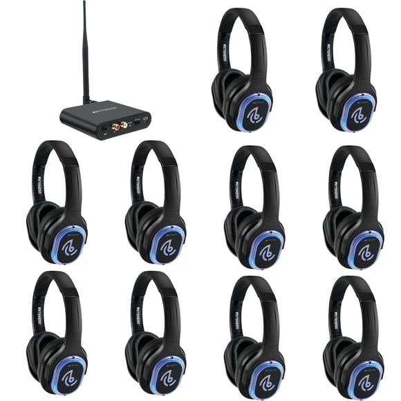 Sistema de Auriculares para Silent Disco Retekess TA003 Paquete de 10 Alcance de 100 m