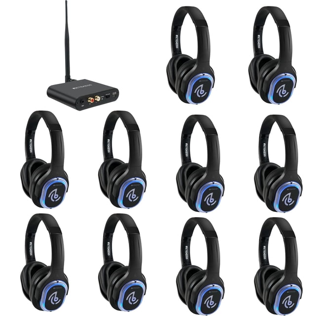 Sistema de Auriculares para Silent Disco Retekess TA003 Paquete de 10 Alcance de 100 m