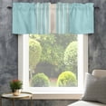 thumbnail image 4 of Aqua Beige Striped Farmhouse Short Window Curtain Valances, Modern Farmhouse Retro Lines Rod Pocket Kitchen Valances for Living Room Bedroom Bathroom Cafe 42" x 12", 4 of 8