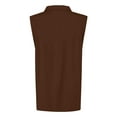 thumbnail image 5 of MIXUE Boho Tops For Women Summer Solid Color Lapel Button Down Sleeveless Sports Casual Vest Basic Pullover Shirts For Women Tshirts Streetwear,Brown,XXXL, 5 of 5