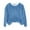 Blue, variant on Women's Solid Color Plush Sweater, Soft Fuzzy Round Neck Pullover Top, Cozy Fleece-Like Material Casual Wear, Warm Fuzzy Texture Fall Winter Sweater, Comfortable Plush Fabric Everyday Top Coffee
