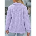 thumbnail image 6 of Women'S Long Sleeve Full Zip Soft Warm Fleece Jacket Light Purple XXL, 6 of 7