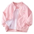 thumbnail image 3 of SROBPTY Kids Boys Girls Jackets Fall Solid Zip Long Sleeve Baseball Outerwear for 1-11 Years, 3 of 5