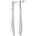 thumbnail image 2 of Sterling Silver Rh-Plated Polished Bar Dangle Post Earrings (32.5 X 2.5) Made In Thailand qe15724, 2 of 5