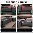 thumbnail image 3 of 2 Pack PU Leather Catch Caddy Car Seat Console Gap Filler Side Pocket Organizer, 2 in 1 Car Seat Gap Organizer, 2 Set Car Seat Crevice Storage Box, Universal Fit All Cars, 3 of 7