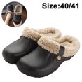 thumbnail image 1 of Zapatillas impermeables para mujer y hombre, zuecos forrados de piel, calzado para jardín de invierno, zapatillas de casa cálidas, mulas para interiores y exteriores, 1 of 8