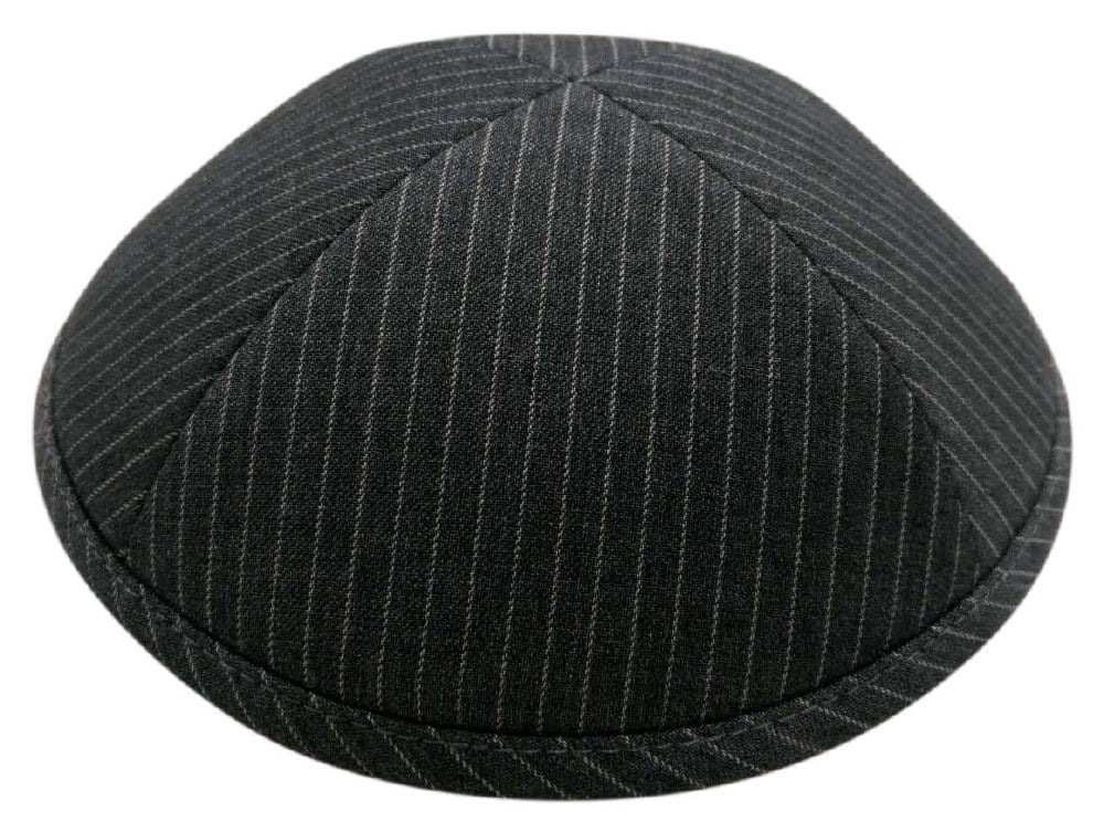 Cool Kippah Grey Pinstripe Suit Material 4 Part 21cm