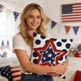 thumbnail image 5 of Beautynvta 4th of July Pillow Covers, 18x18 Inch, American Flag Stars Patriotic Throw Pillow Covers, Independence Day Memorial Day Cushion Case for Sofa Couch, 5 of 6