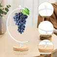 thumbnail image 3 of EIGTHTAIL Support Porte-Banane Support Porte-Banane en Forme de Lune Support Porte-Fruits en Métal avec Base en Bois Support Porte-Banane Stable Support Décoratif pour Suspendre Banane et Raisin, 3 of 10