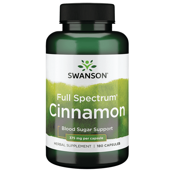 Swanson Full Spectrum Cinnamon Bark Capsules, 375 mg, 180 Count