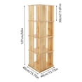 thumbnail image 2 of 360° Rotating Bookshelf Bookcase Storage Shelf Display Rack Stand, Wood Color 15.75*15.75*50in, 2 of 19