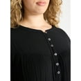 thumbnail image 4 of Terra & Sky Women’s Plus Peasant Blouse with Long Sleeves, Sizes 0X-5X, 4 of 5