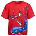thumbnail image 3 of Marvel Spider-Man Big Boys T-Shirt and French Terry Shorts Outfit Set Toddler to Big Kid, 3 of 5