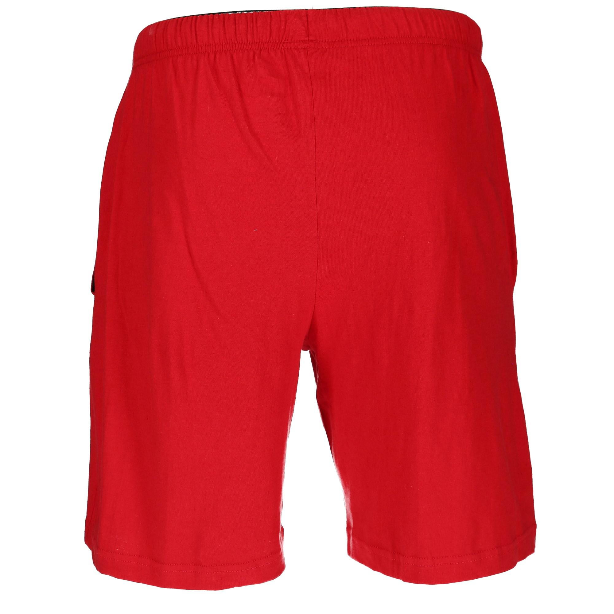 Hanes Jersey Knit Cotton Button Fly Pajama Sleep Shorts Men s Red