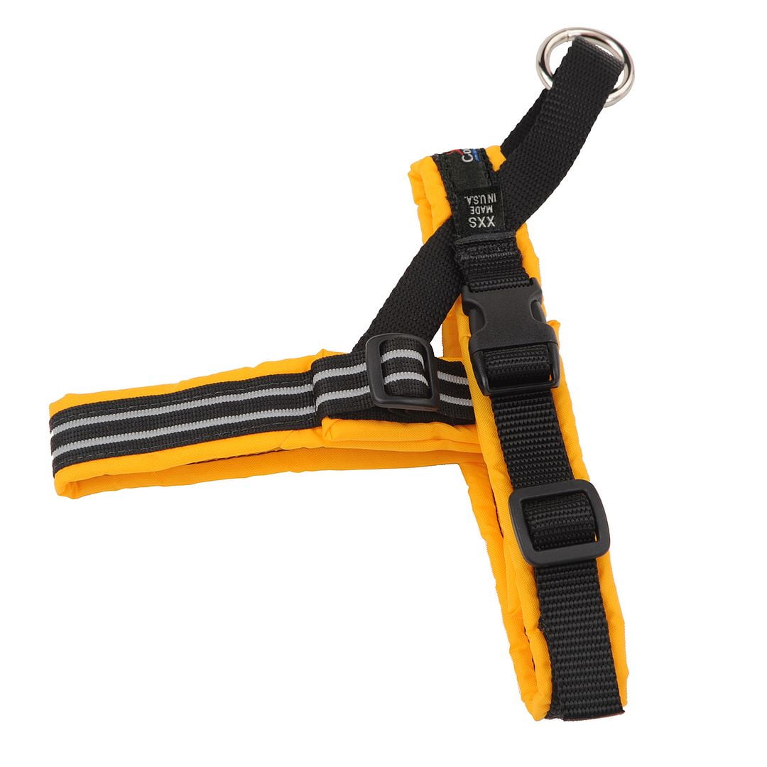 ComfortFlex American Made Fully Padded Reflective No Pull Dog Harness, Saffron Yellow, Petite