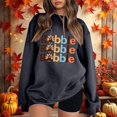 thumbnail image 2 of Fiaer Thanksgiving Women Sweatshirts Cute Graphic Crew Neck Plus Size Pullovers Long Sleeve Loose Fit Trendy Tops Dark Gray S, 2 of 4