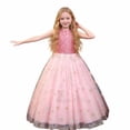 thumbnail image 2 of Tfken Girls Christmas Dresses Sleeveless A-Line Gown High Waist Flowy Tiered Formal Elegant Winter Soft Comfy Performance Holiday Party Xmas Dress,Size 5-14 Years Pink, 2 of 4