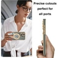 thumbnail image 2 of Gray for iPhone 15 Pro Max Case with Magnetic Ring Holder Kickstand [Compatible with MagSafe] [Built-in Camera Lens Protector] Glitter Gold Electroplated Slim Case for iPhone 15 Pro Max, 2 of 12