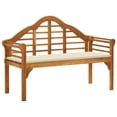 thumbnail image 2 of vidaXL Solid Acacia Wood Garden Queen Bench with Cushion Outdoor Multi Colors, 2 of 16