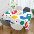 thumbnail image 2 of Yayeee Tablecloths 54" x 54" Rectangle Wrinkle Resistant Party Table Cover, Colorful Round, 2 of 8