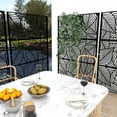thumbnail image 3 of Black Metal Free Standing Outdoor Privacy Screen for Patio Garden 01 Black, 3 of 5