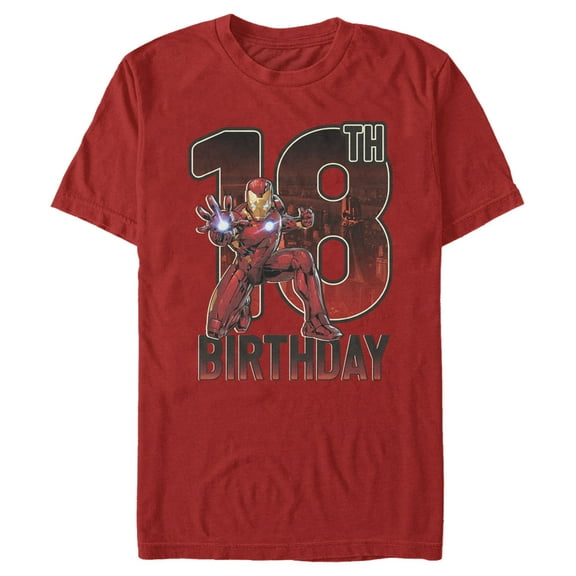 Men's Marvel Iron Man 18th Birthday Action Pose Graphic Tee Red X Large