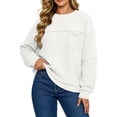 thumbnail image 3 of Horkkom Sweatshirt for Women Casual Loose Pullover Tops Oversized Crew Neck Soft Fall Sweatshirt with Pocket XL, 3 of 5