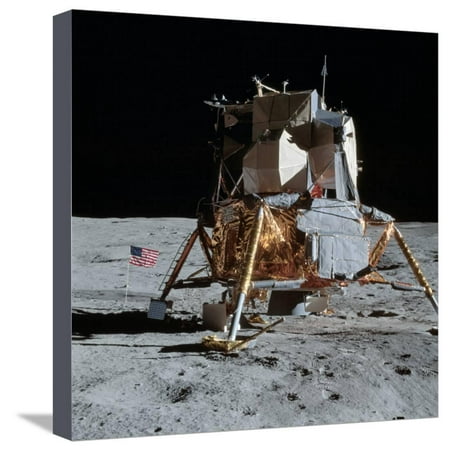 The Apollo 14 Lunar Module On the Moon Stretched Canvas Print Wall Art By Stocktrek