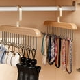 thumbnail image 4 of 5 Pcs Multipurpose Wooden Wardrobe Hangers, Tie & Bag Organizer Rack for Closet, Space - Efficient Clothing Accessory Storage, 4 of 5